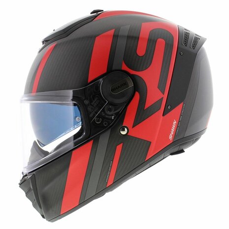 Shark Spartan RS carbon Shawn motorhelm mat zwart zilver
