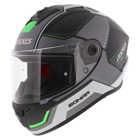 Axxis Draken S helm Sonar mat zwart grijs groen