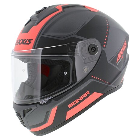 Axxis Draken S helm Sonar mat zwart grijs roze