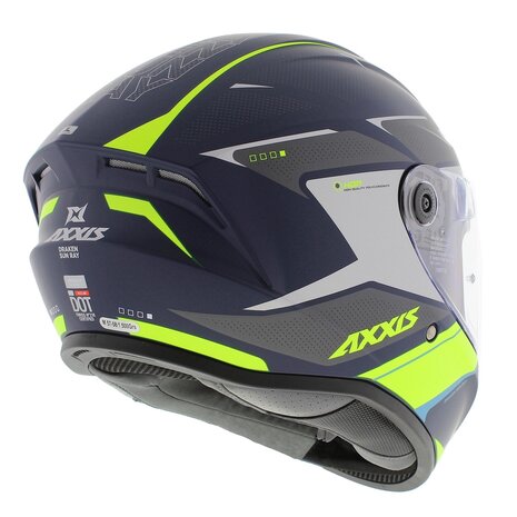 Axxis Draken S helm Sunray mat blauw geel grijs