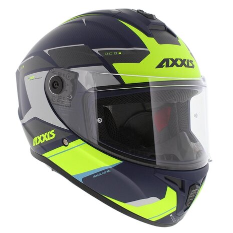 Axxis Draken S helm Sunray mat blauw geel grijs