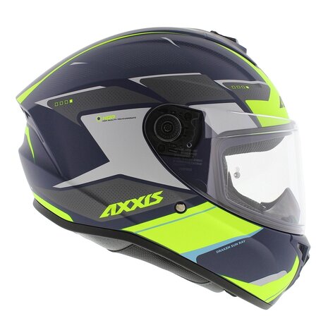 Axxis Draken S helm Sunray mat blauw geel grijs