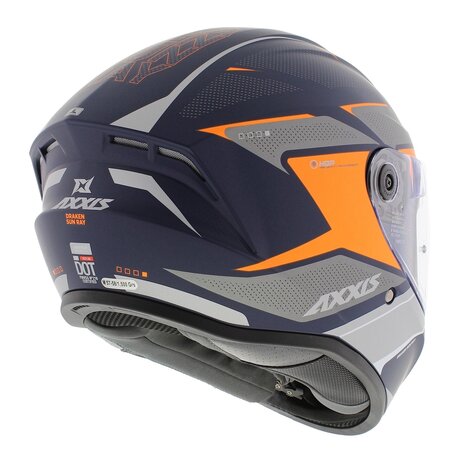 Axxis Draken S helm Sunray mat blauw grijs oranje
