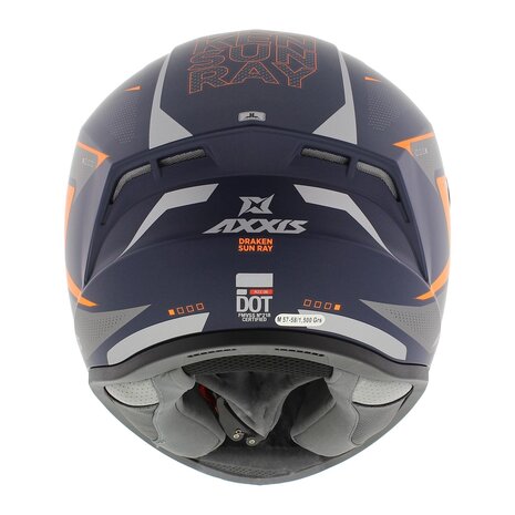 Axxis Draken S helm Sunray mat blauw grijs oranje