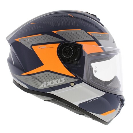Axxis Draken S helm Sunray mat blauw grijs oranje