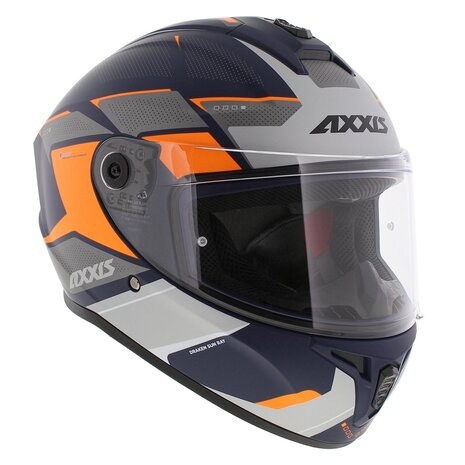 Axxis Draken S helm Sunray mat blauw grijs oranje