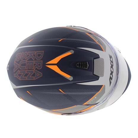 Axxis Draken S helm Sunray mat blauw grijs oranje