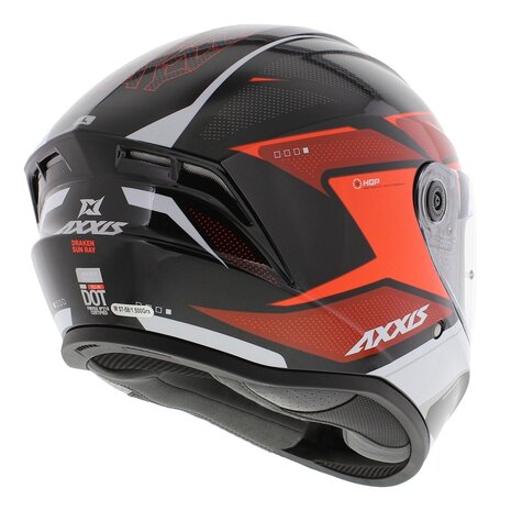 Axxis Draken S helm Sunray glans zwart wit rood