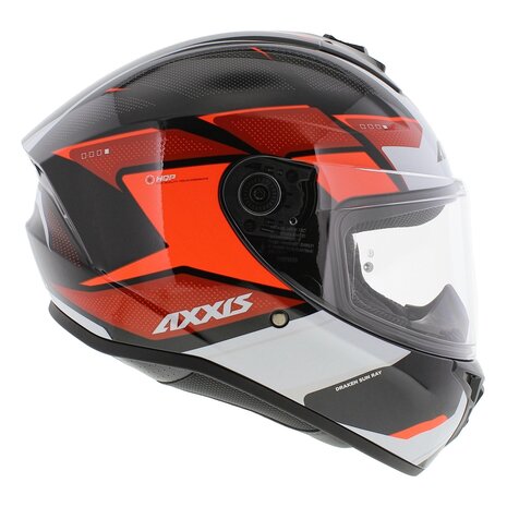 Axxis Draken S helm Sunray glans zwart wit rood