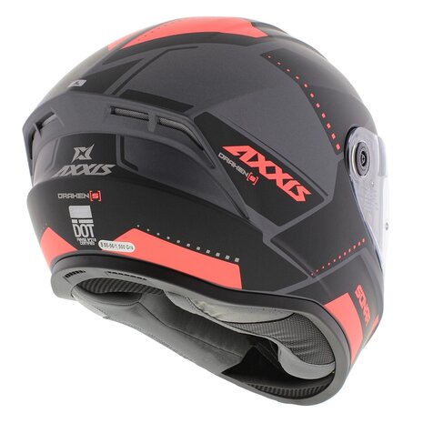 Axxis Draken S helm Sonar mat zwart grijs roze