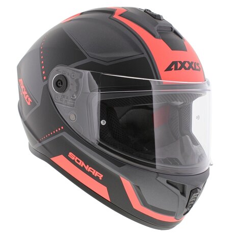Axxis Draken S helm Sonar mat zwart grijs roze