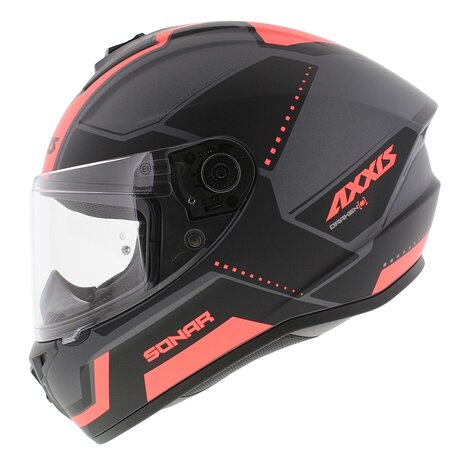 Axxis Draken S helm Sonar mat zwart grijs roze