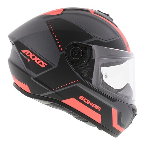 Axxis Draken S helm Sonar mat zwart grijs roze