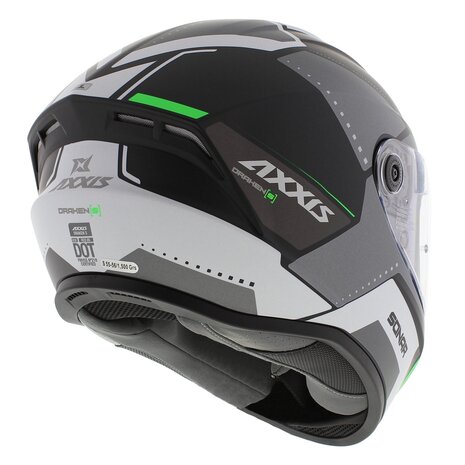 Axxis Draken S helm Sonar mat zwart grijs groen