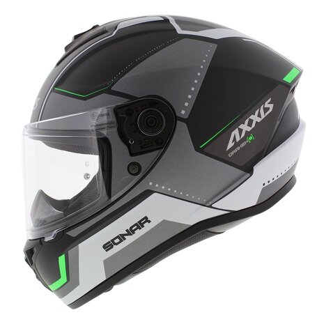 Axxis Draken S helm Sonar mat zwart grijs groen