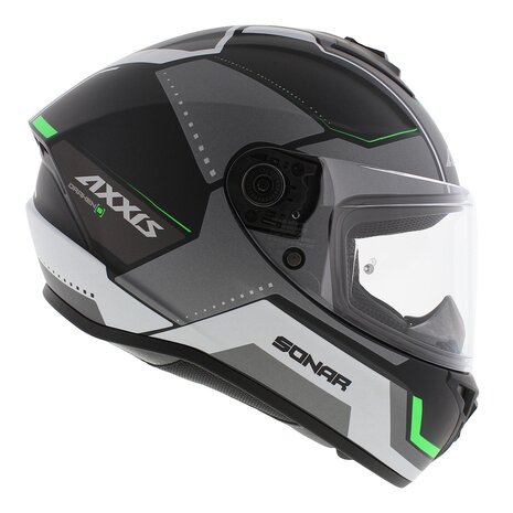 Axxis Draken S helm Sonar mat zwart grijs groen