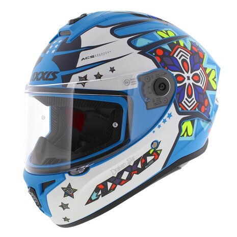 Axxis Draken S helm Star mat blauw wit