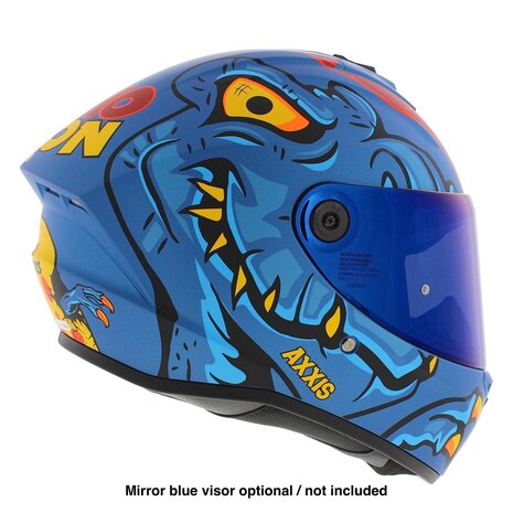 Axxis Draken S helm Dinotoon mat blauw