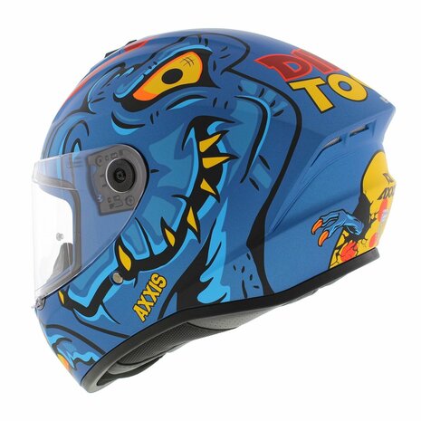 Axxis Draken S helm Dinotoon mat blauw
