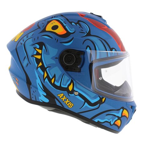 Axxis Draken S helm Dinotoon mat blauw
