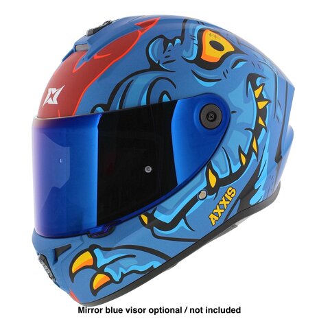 Axxis Draken S helm Dinotoon mat blauw