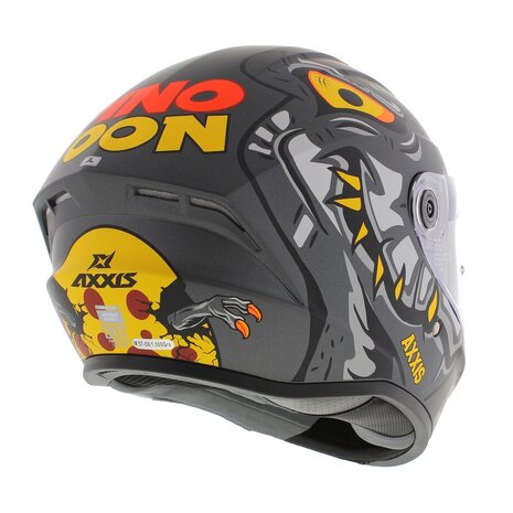 Axxis Draken S helm Dinotoon mat rood grijs