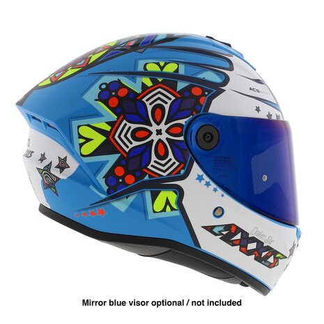 Axxis Draken S helm Star mat blauw wit