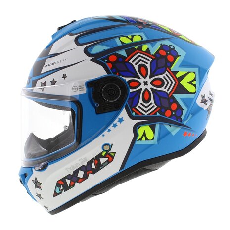 Axxis Draken S helm Star mat blauw wit