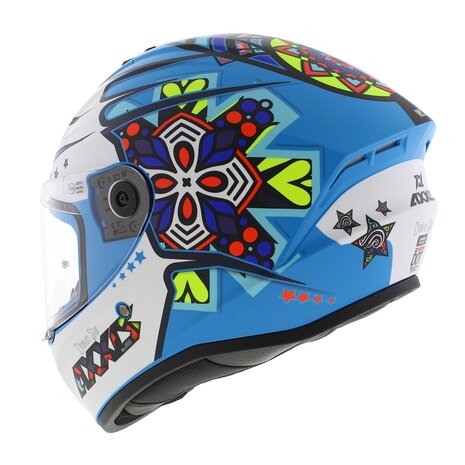 Axxis Draken S helm Star mat blauw wit