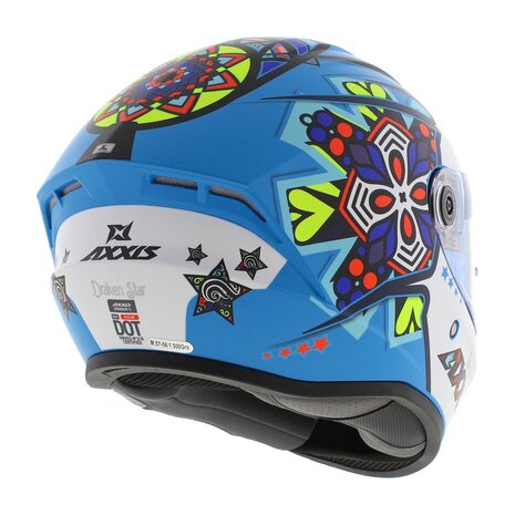 Axxis Draken S helm Star mat blauw wit