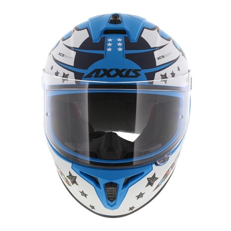 Axxis Draken S helm Star mat blauw wit