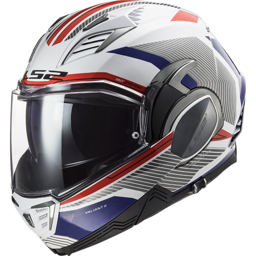 LS2 FF900 Valiant II Revo glans wit rood blauw - Helmspecialist