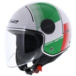 LS2 OF558 Jethelm Sphere Lux Firm glans wit groen rood italia - Maat XS