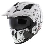MT Streetfighter SV Darkness helm glans zwart wit - Maat S