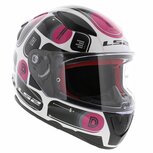 LS2 FF353 Rapid Helm Brick glans zwart roze - Maat XS