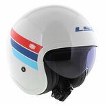 LS2 OF599 Spitfire II helm Retro glans wit rood blauw