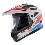 LS2 MX702 Pioneer II helm Namib glans wit blauw rood