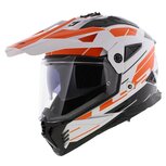 LS2 MX702 Pioneer II helm Namib glans wit oranje