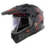 LS2 MX702 Pioneer II helm Crazy mat grijs rood