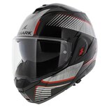Shark Oxo systeemhelm motorhelm Sikter zwart rood zilver