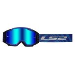 Crossbril LS2 Charger PRO blauw met spiegel lens + helder lens + Tear of kit