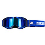 Crossbril LS2 Aura PRO blauw met helder lens &amp; Pinlock 70 MaxVision + Spiegel lens + Laminated tear off kit