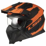 LS2 OF606 Drifter helm Mud mat zwart oranje