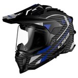 LS2 MX701 Explorer Carbon helm Adventure glans blauw