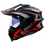 LS2 MX701 Explorer Carbon Adventure helm Frontier II glans rood