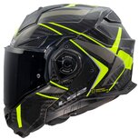LS2 FF901 Advant X Carbon systeemhelm Future II zwart geel 