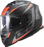 LS2 FF800 Storm II integraalhelm Racer mat titanium oranje - Maat XS