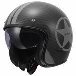 LS2 OF601 Bob II C Star glans zwart carbon grijs jet motorhelm