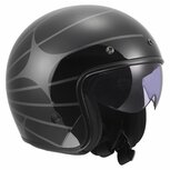 LS2 OF601 Bob II jet motorhelm Cosmic glans zwart grijs