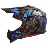LS2 MX708 Fast II crosshelm Zombie II glans zwart rood blauw